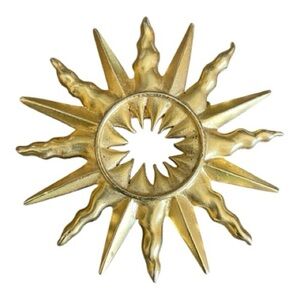 Gold Sunburst Brooch, Vintage.